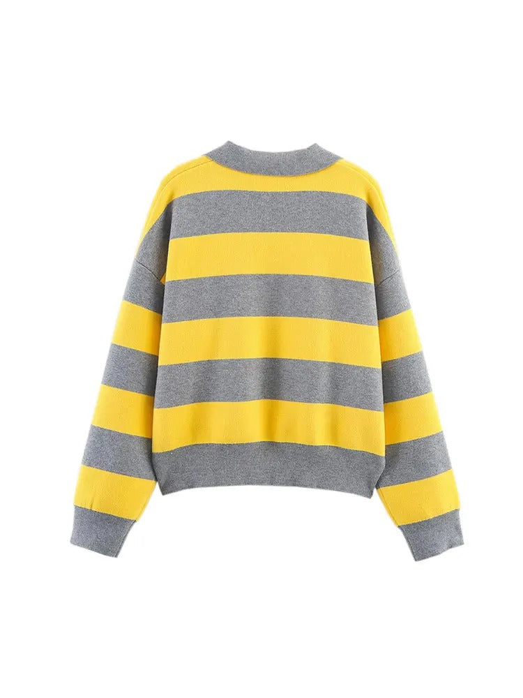 Striped Polo Knit Jumper