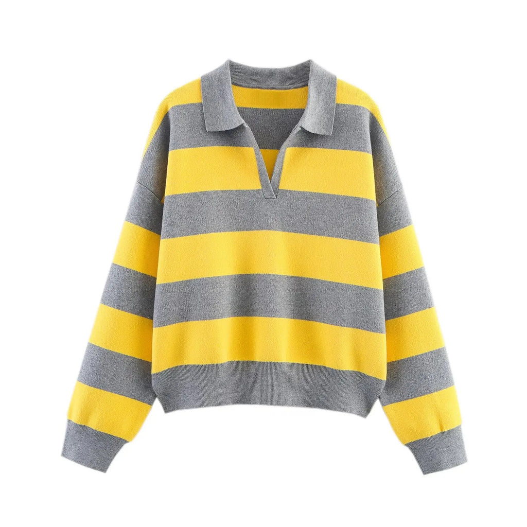 Striped Polo Knit Jumper